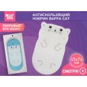 Антискользящий резиновый коврик для ванной с отверстиями 45*76 см Кот цвет: серый BM-4576-CAT