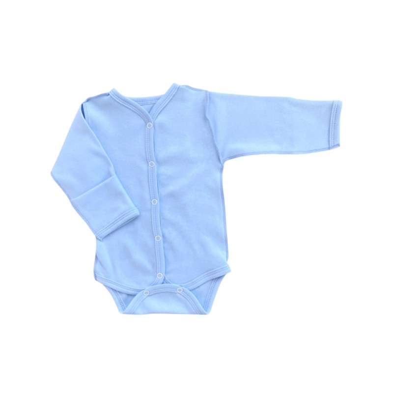Боди с длинным рукавом на кнопках 56-62 см цвет: небесный Т-131/однотон