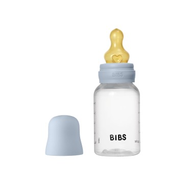 Пластиковая бутылочка Bibs 150 мл с латексной соской цвет: baby blue