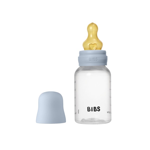 Пластиковая бутылочка Bibs 150 мл с латексной соской цвет: baby blue