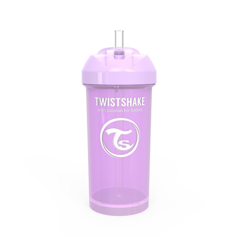 Поильник-непроливайка с трубочкой 6+m.Twistshake 360 мл. цвет: Пастельный фиолетовый /Pastel Purple