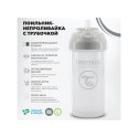 Поильник-непроливайка с трубочкой 6+m.Twistshake 360 мл. цвет: Белый / White