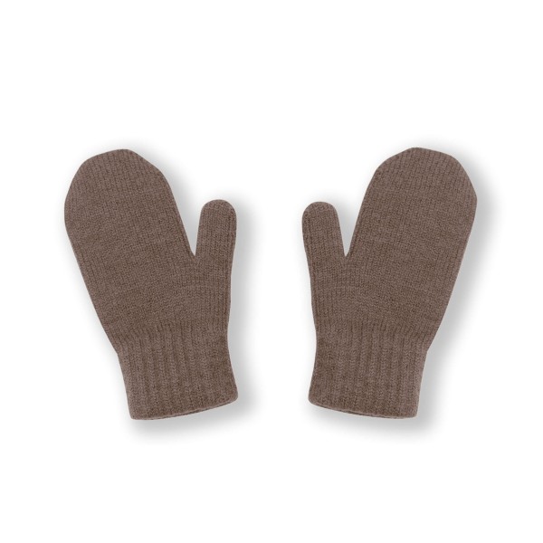 Варежки вязаные с пальчиком S (1-2 года) цвет: кофе 3550-121