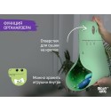 Антискользящий резиновый коврик для ванной с отверстиями 45*76 см Динозаврик цвет: зеленый BM-4576-DIN