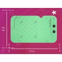 Антискользящий резиновый коврик для ванной с отверстиями 45*76 см Динозаврик цвет: зеленый BM-4576-DIN