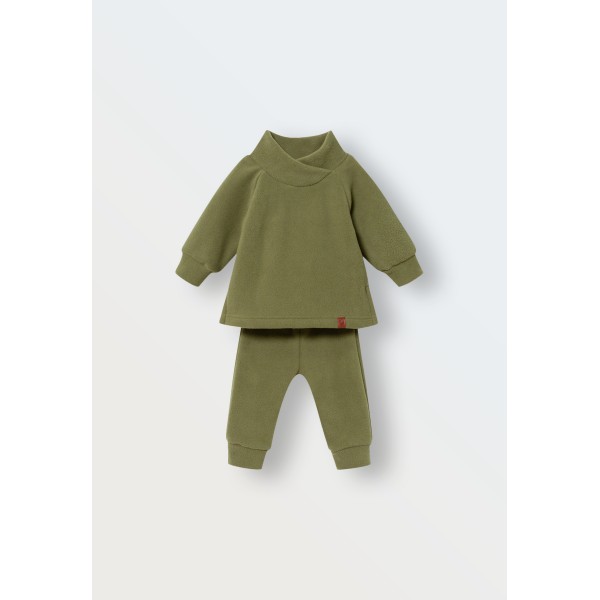 Флисовый костюм Cute 74-80 см цвет: теплый хаки 1555-161