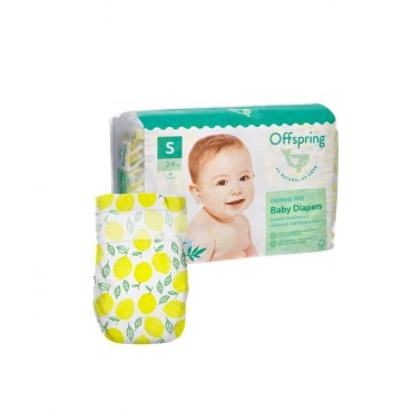 Эко-подгузники Offspring S 3-6 кг 48 шт цвет: лимоны