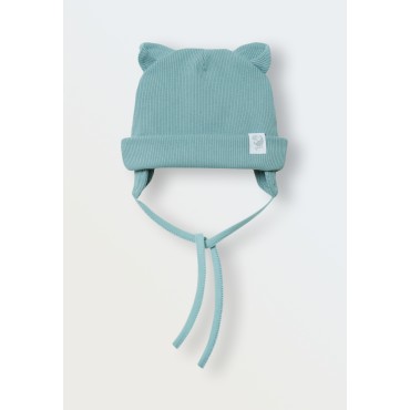 Шапочка из кашкорсе с ушками 36-38 см цвет: ментол 6030-06