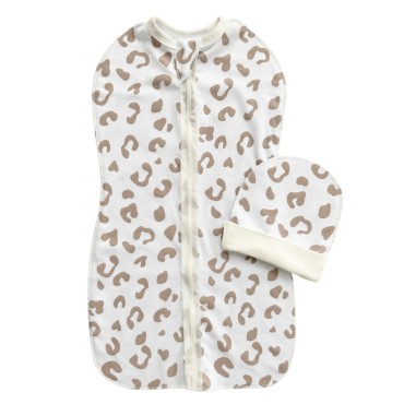 Пеленка-кокон на молнии с шапочкой 56-62 см принт: пятнышки капучино Т-007 Пеленка-кокон на молнии с шапочкой 56-62 см принт: пятнышки капучино Т-007