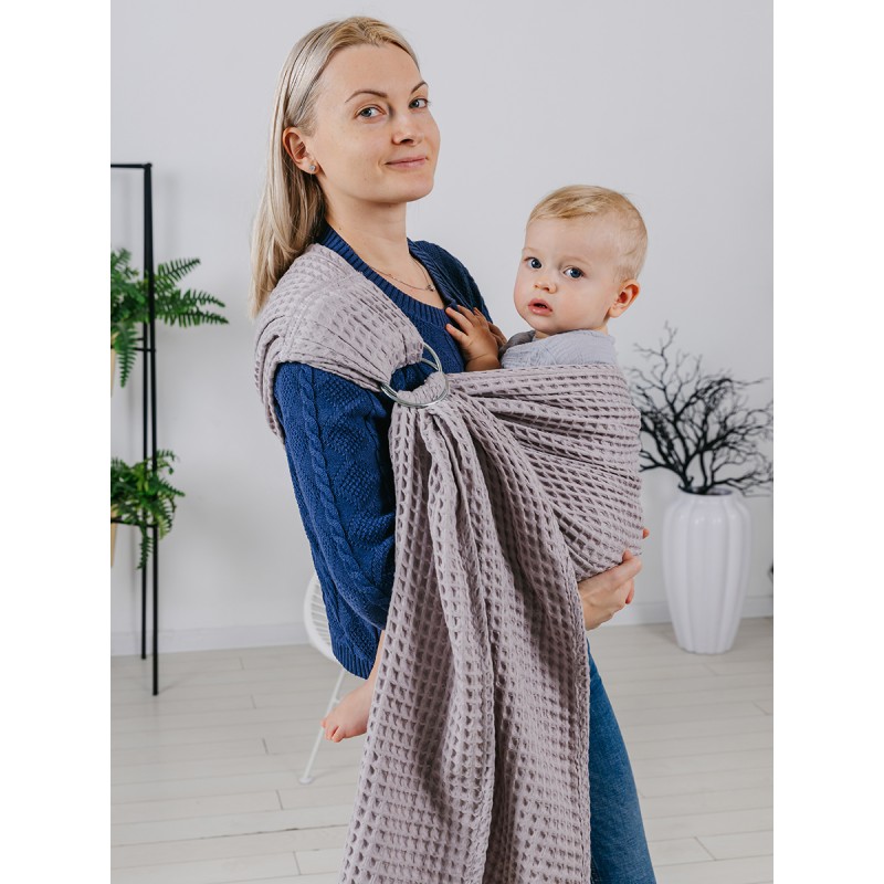 Слинг с кольцами с рождения " Облако " цвет: серый СКО01-001