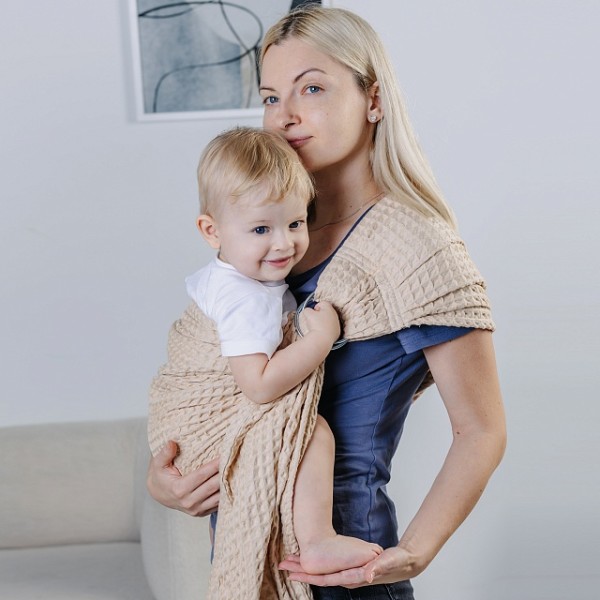 Слинг с кольцами с рождения " Облако " цвет: бежевый СКО01-003