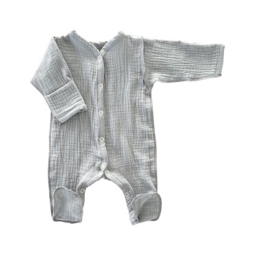 Муслиновый слип на кнопках 56-62 см цвет: серый М-141