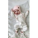 Шапочка вязаная на завязках 38-42 (S) см цвет: нежно-розовый 8095-125