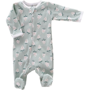 Слип нательный на молнии 62-68 см принт: клубнички Т-125