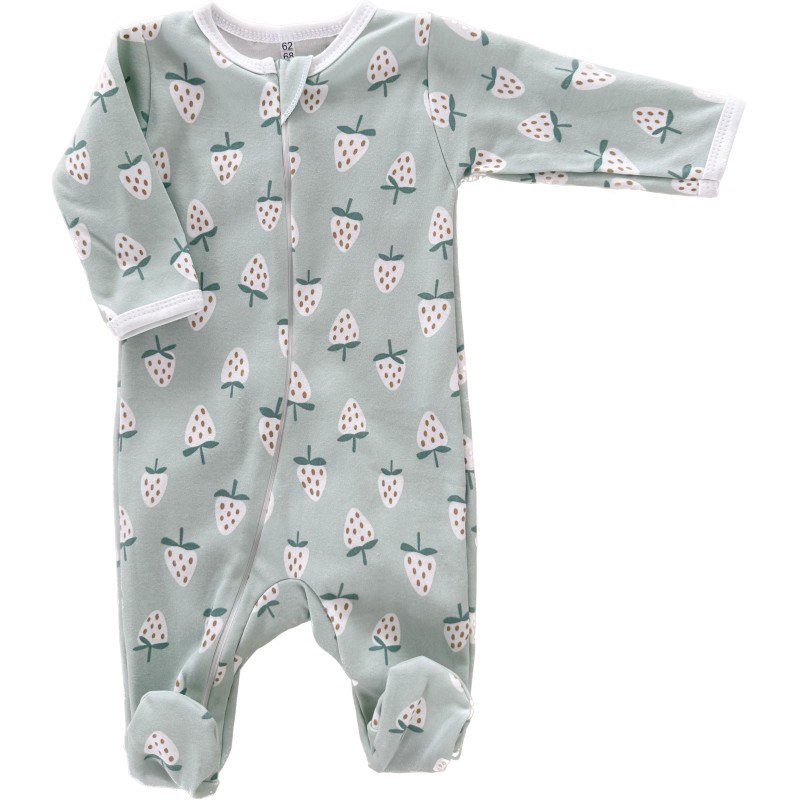 Слип нательный на молнии 62-68 см принт: клубнички Т-125