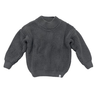 Джемпер вязаный oversize Classic 74-86 см цвет: графит 1000-53