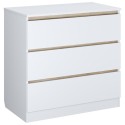 Детский пеленальный комод Polini Simple 3 ящика + рамка цвет: белый-вяз 1980 Детский пеленальный комод Polini Simple 3 ящика + рамка цвет: белый-вяз 1980