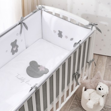 Комплект постельного белья 6 предметов "Teddy Love" серо-оливковый ТЛ6-01.13 Комплект постельного белья 6 предметов "Teddy Love" серо-оливковый ТЛ6-01.13