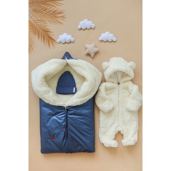 Конверт-одеяло с прорезями для ремней « Shiny» цвет: синий 0406