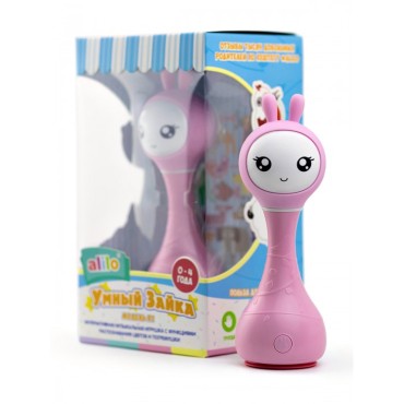 Интерактивная игрушка-погремушка Умный зайка alilo R1 c распознаванием цветов цвет: розовый 60908