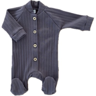 Комбинезон нательный из органического хлопка 62 см Т-214/темно-серый