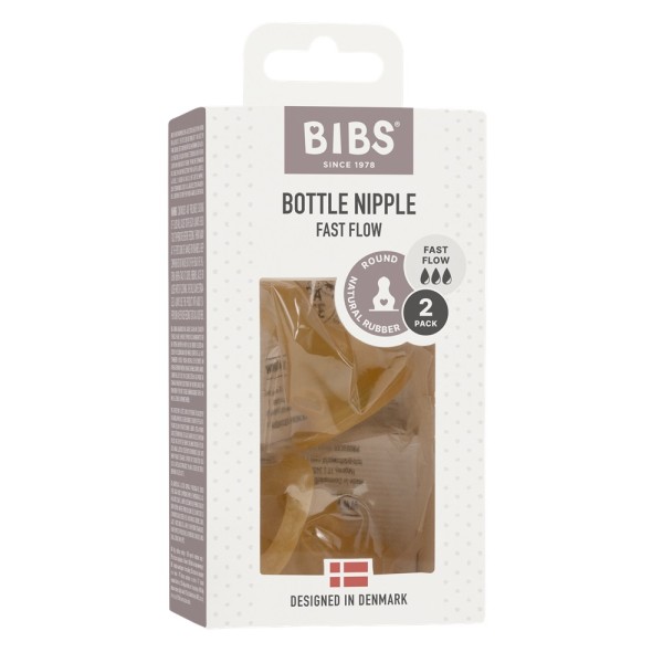 Соски латексные для бутылочки Bibs быстрый поток 2шт Bottle Nipple 2 PACK