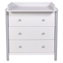 Детский пеленальный комод Polini Simple 3 ящика + рамка цвет: белый -серый 3501