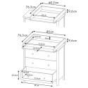 Детский пеленальный комод Polini Simple 3 ящика + рамка цвет: белый -серый 3501