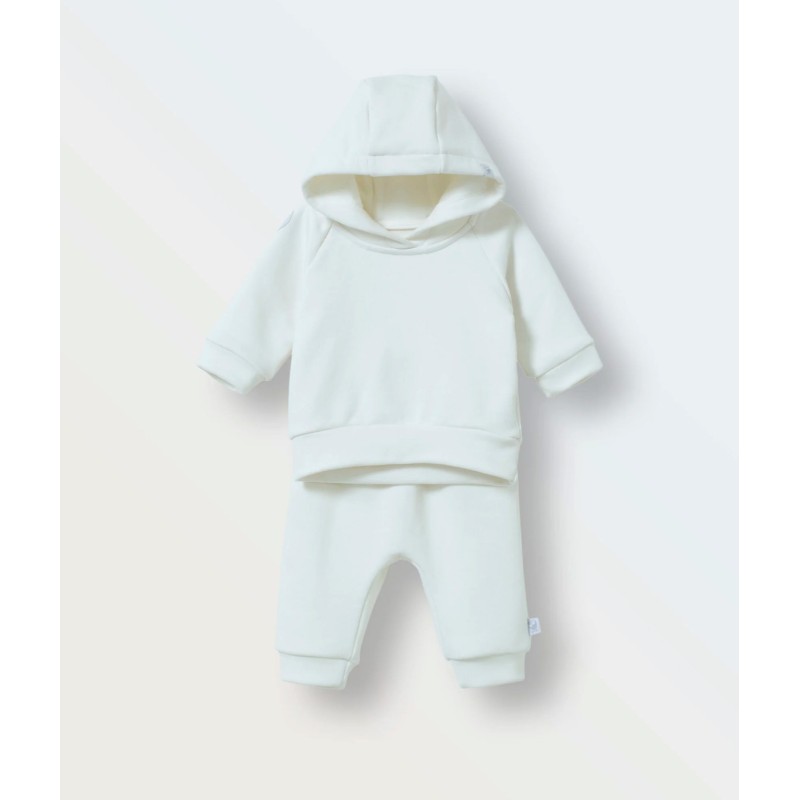 Комплект детский худи+ штаны-джоггеры 68 см цвет: экрю 1552-02 Комплект детский худи+ штаны-джоггеры 68 см цвет: экрю 1552-02