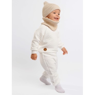 Комплект из капитония 80 см свитшот + джоггеры цвет: экрю 4050-02