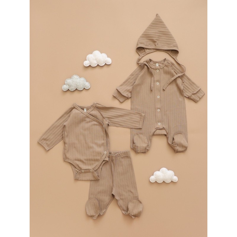 Комплект для малыша 4 предмета цвет: шоколадный Т-231