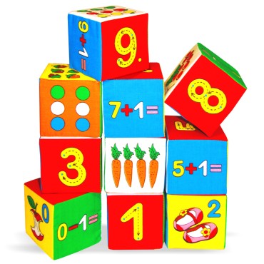 Мягкая развивающая игрушка " Кубики. Умная математика" В 177