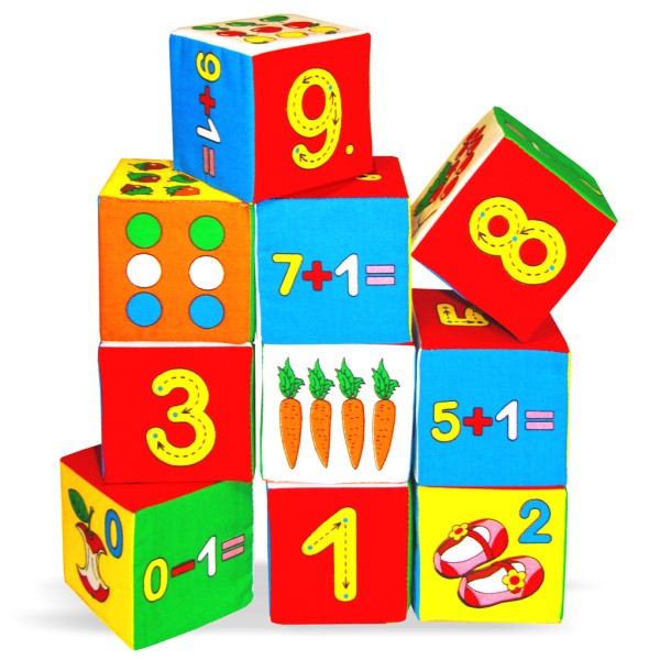 Мягкая развивающая игрушка " Кубики. Умная математика" В 177 Мягкая развивающая игрушка " Кубики. Умная математика" В 177