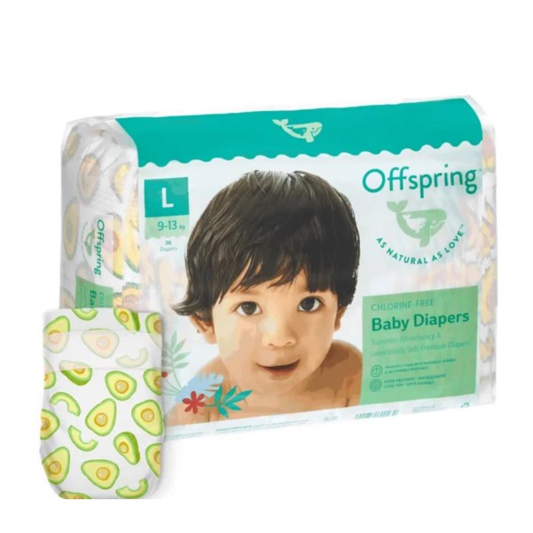 Эко-подгузники Offspring L 9-13 кг 36 шт цвет: авокадо