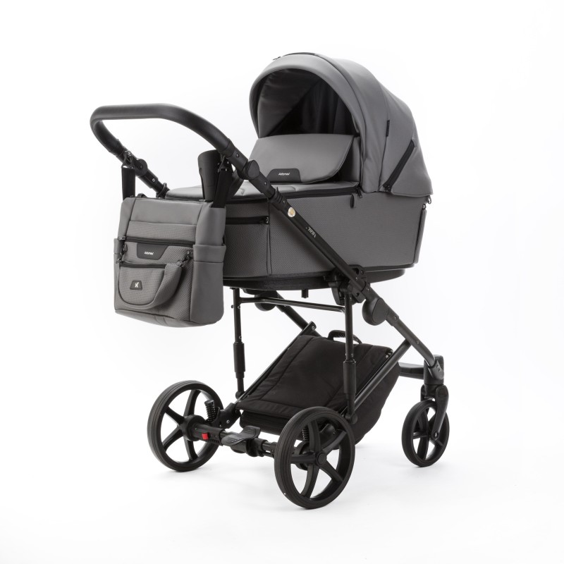 Коляска детская 2 в 1 Adamex Zico New Eco цвет: серый кожа sa4