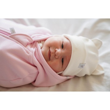 Шапочка из кашкорсе с ушками 44-46 см цвет: экрю 6030-02 Шапочка из кашкорсе с ушками 44-46 см цвет: экрю 6030-02