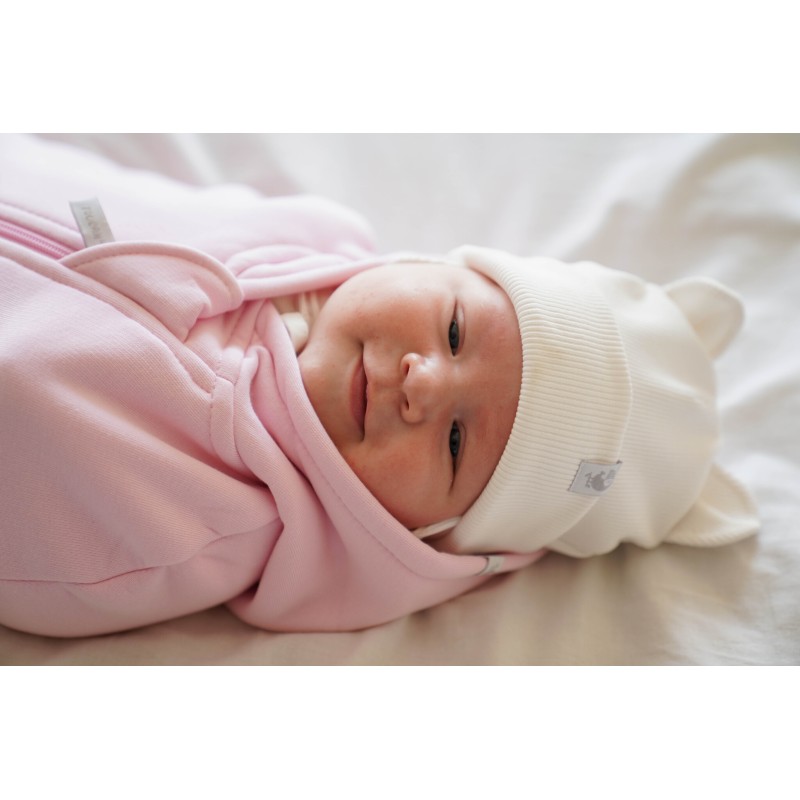 Шапочка из кашкорсе с ушками 36-38 см цвет: экрю 6030-02 Шапочка из кашкорсе с ушками 36-38 см цвет: экрю 6030-02