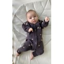 Вязаный хлопковый комбинезон Звездочки 80-86 см цвет: графит+бронза 7055-293