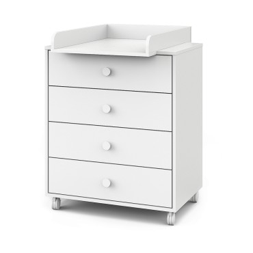 Комод пеленальный детский 4 ящика Pituso Kids Rolf на колесах цвет: белый БП-00004032 Комод пеленальный детский 4 ящика Pituso Kids Rolf на колесах цвет: белый БП-00004032