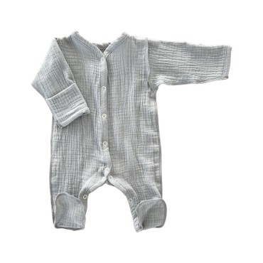Муслиновый слип на кнопках 50-56 см Newborn цвет: серый М-141