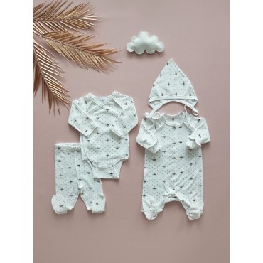 Комплект для малыша 4 предмета 50-56 см цвет: короны Т-231