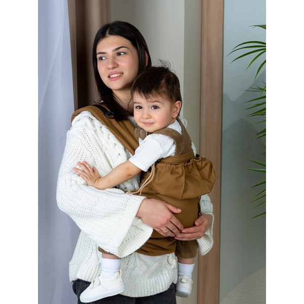 Слинг-эргорюкзак для переноски малыша от 4 месяцев + " Next To Mommy" цвет: коричневый СРВ01-003