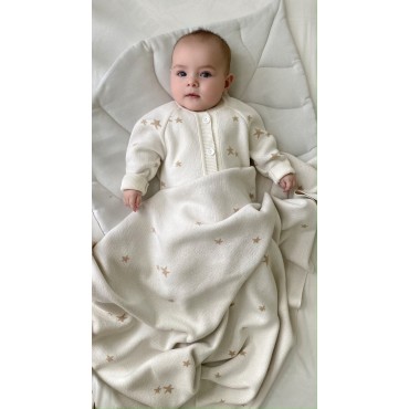 Мягкий вязаный плед Simple Звездочки цвет: экрю-бронза 8060-294