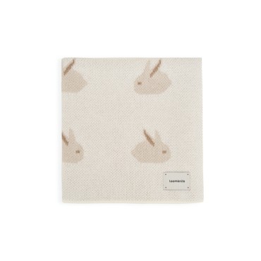 Вязаный детский плед Animal Rabbits 80*120 цвет: кремовый W163-013-80/120