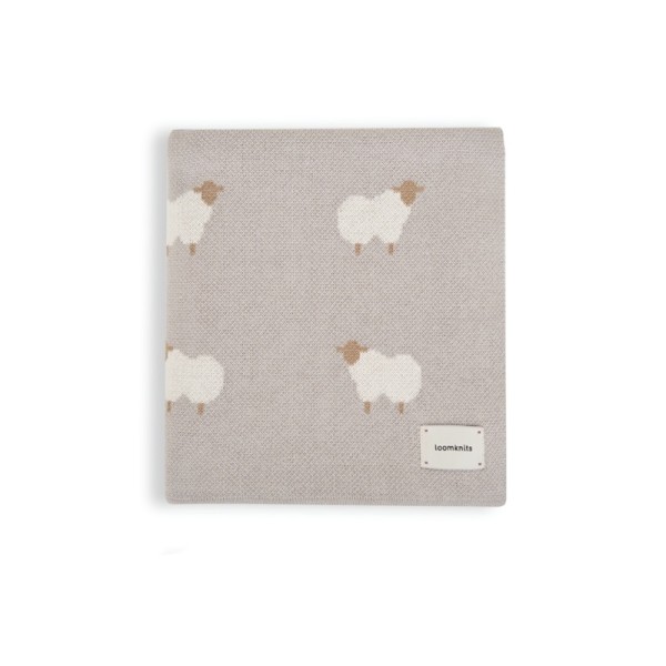 Вязаный детский плед Animal Sheeps 80*120 цвет: серый W164-029-80/120