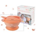 Набор для кормления: тарелка на присоске, крышка и ложка цвет: персиковый RFD-003-O