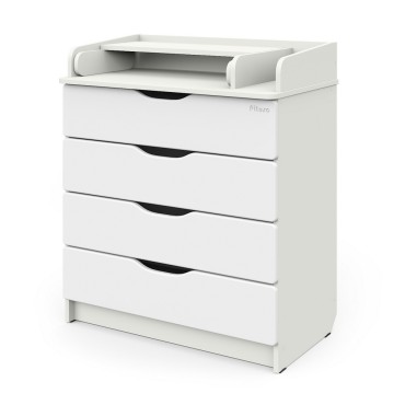 Комод детский пеленальный 4 ящика Pituso Сириус-2 Wood ПВХ цвет: белый премиум 804