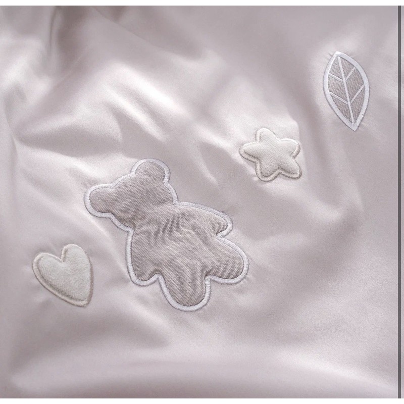 Комплект постельного белья для детей Perina Teddy Sateen Collection, арт. КПБ2.1-TSC.6 (цвет: Серый, состав: пододеяльник 100х100см, простыня 100х70см