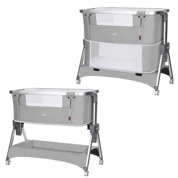 Кроватка-люлька приставная + манеж Carrello Aria 3в1 цвет: Silver Grey CRL-16401