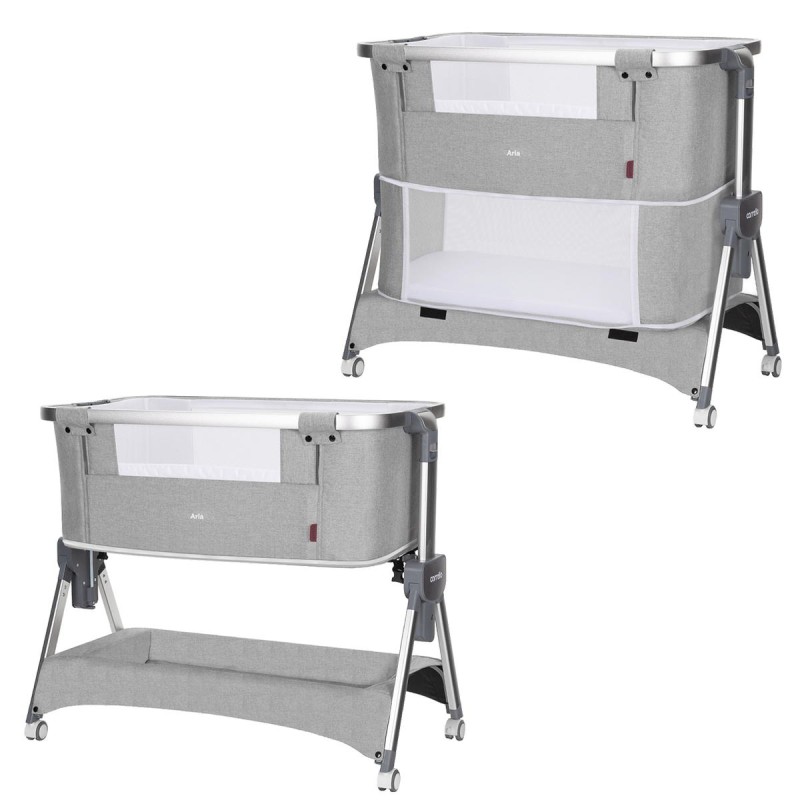 Кроватка-люлька приставная + манеж Carrello Aria 3в1 цвет: Silver Grey CRL-16401